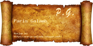 Paris Galamb névjegykártya